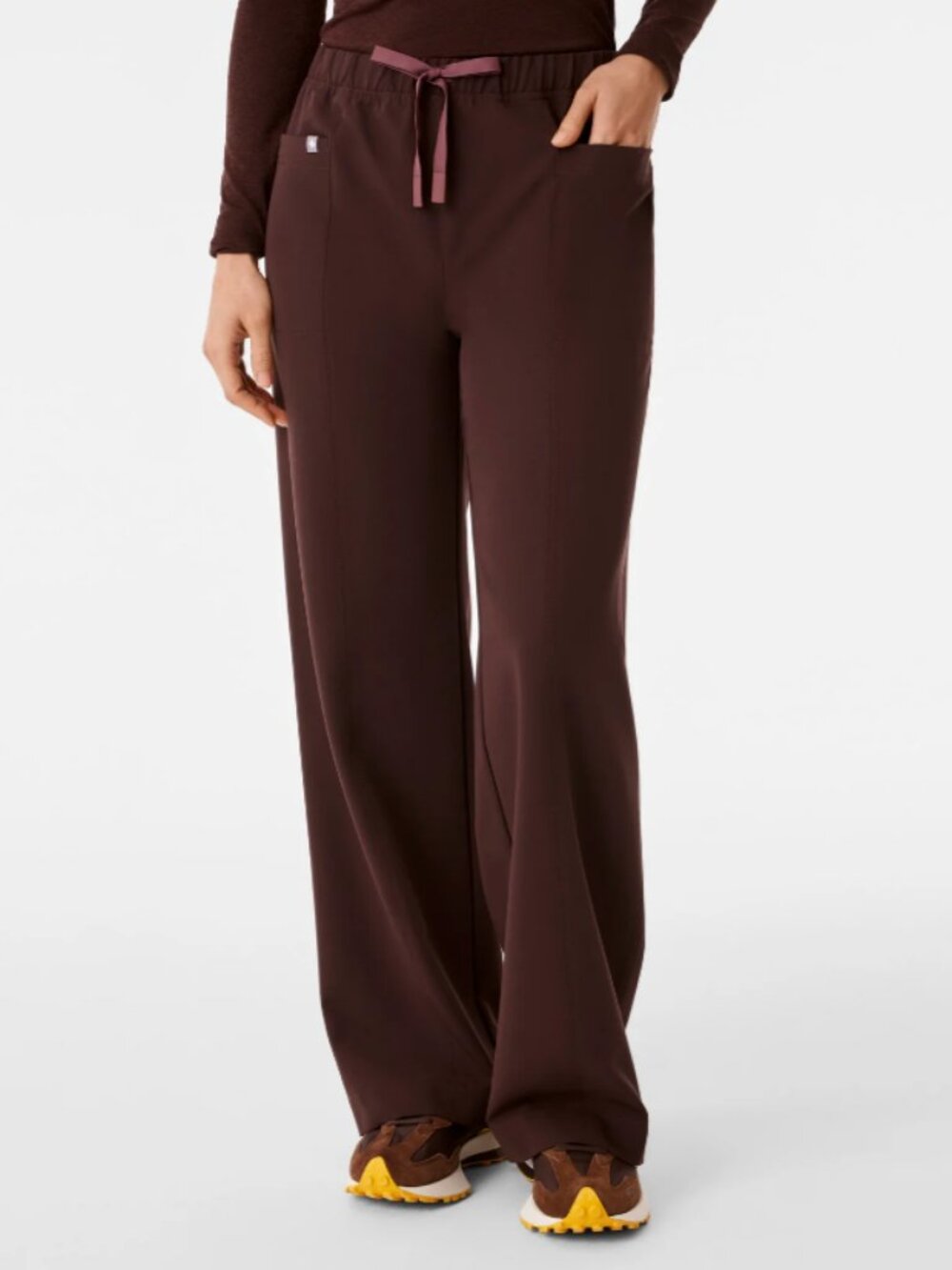 figs espresso rochelle wide leg scrub pant